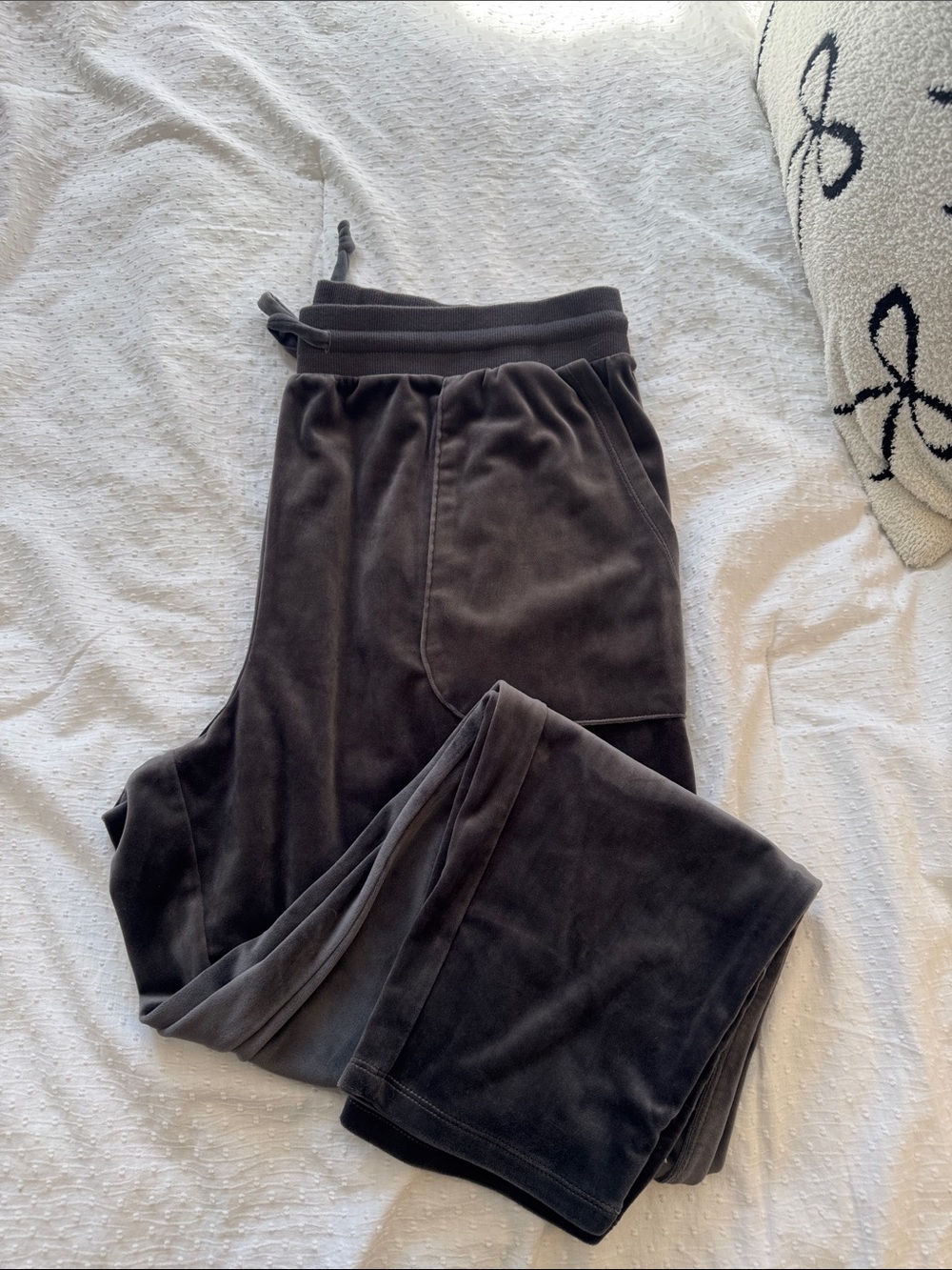 Joe Fresh Dark Gray Velour Jogger Pants